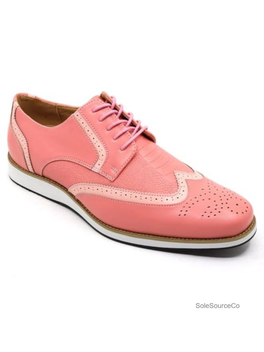Men's Wingtip Brogue Lace-Up Oxford Dress Shoes Faux Leather